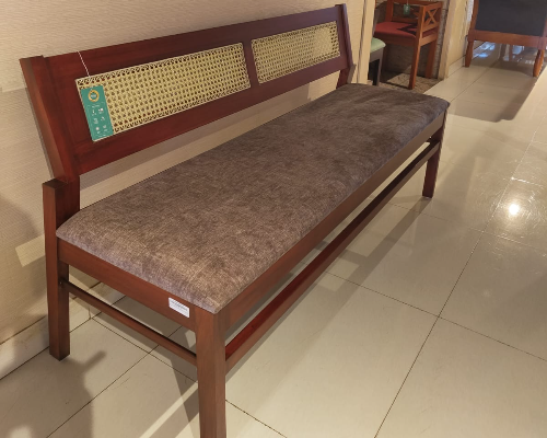 Insted Three Seater[Seat Cusion Charu Plastic Caine Work][Honey Gold]